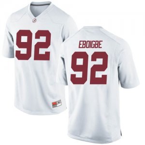 Youth Alabama Crimson Tide #92 Justin Eboigbe White Game NCAA College Football Jersey 2403CPNG7